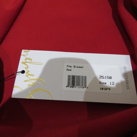 SYMPLI The Blazer in Red Stretch Jersey Lagenlook Comfort Travel Size US 12 NWT - Picture 12 of 12